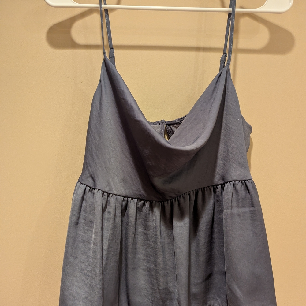 Elegant Gray Spaghetti Strap Dress
